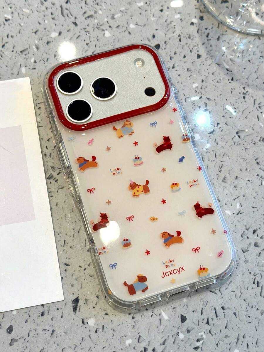 Cute Colorful Star & Pony Doodle Soft Silicone Phone Case Compatible With IPhone 17 Pro Max, 17 Pro, 16 Pro Max, 14, 15 Pro, 13, 12 Pro, 14 Plus, 17 Air, 11