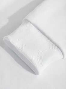 SpongeBob SquarePants 女士秋冬纯棉卡通动物印花落肩长袖休闲卫衣，百搭，氛围/复古/街头/英伦/学院风，情侣连帽衫，适合情人节、约会、浪漫郊游、节日礼物 - 白色 - 查看 6