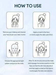 LED Face Mask,7 Color LED Face Mask Light,Cordless LED Facial Mask Skin Care Mask,Facial Beauty Instrument Skin Care Tool Facial Skin Care Mask For Both Beauty Salons And Home Use Valentine's Day And Birthday Gift - White - View 5