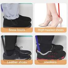 1pcs An Extra-Long Flexible Plastic Shoehorn, 18.9 Inches Long, Suitable For Various Types Of Shoes, No Need To Bend Over! - 1 Item (random Color) - View 3