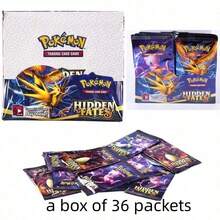 pokemon 360张/盒 宝可梦集换式卡牌游戏，口袋妖怪英文版，10张/包，收藏卡，稀有卡，PTCG，隐藏命运，卡牌游戏，节日礼物，圣诞礼物，生日礼物，朋友礼物 - 彩色 - 查看 6