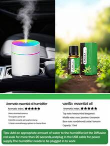 Mini Aromatherapy Humidifier, USB Powered With Color LED Lights, Aromatherapy Diffuser, Portable And Quiet, Suitable For Home, Office, And Room Use. - Multicolor - View 18