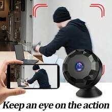 2 piezas Cámara de inalámbrica mini, apta para monitoreo inalámbrico interior/exterior, detección de movimiento en tiempo real, asistente de voz, función de monitoreo navideño en tiempo real, del hogar, Cámara de inalámbrica 1080P con detección de movimiento - Multicolor - Ver 10