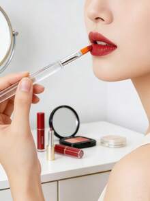 20支/10支/1支便携式唇刷（带盖），旅行化妆工具，美容工具，多功能刷具，美甲刷，美甲工具 - 無色 - 查看 2