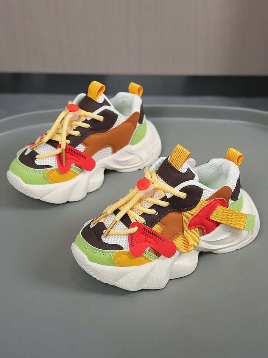 1 đôi giày thể thao trẻ em lưới thoáng khí mới mùa xuân, giày sneaker đế dày nhẹ nhàng cho bé gái, giày chạy bộ chống trượt bền chắc cho bé trai. - Màu Khaki - Xem 1