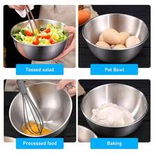 4个304不锈钢搅拌碗，带刻度，防锈，易清洗，可叠放，是厨房烹饪、烘焙和食品准备的理想之选。 - 銀色 - 查看 2