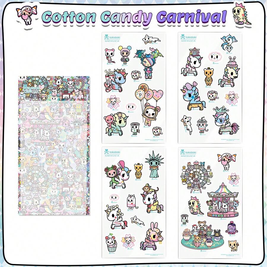 Tokidoki Official Sticker Sheets Sticker Pack For Scrapbooking Creative DIY Art Supplies For Water Bottles Laptop Scrapbooking Skateboard Journaling Luggage Tumbler Etc - A - 查看 1