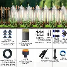 Fully Automatic Brass Atomizing Nozzle Set Garden Atomizing Irrigation And Cooling Quick-Connect Humidifier, Adjustable Nozzle, Suitable For Lawns, Automatic Lawn Drip Irrigation Systems, And Potted Greenhouses - Irrigation Kit - View 4