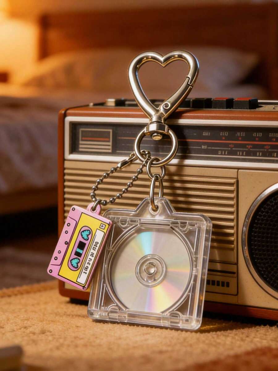 Móc khóa acrylic hình album CD thiết kế ngôi sao, mặt dây chuyền tự làm cho túi xách, tai nghe, móc khóa album CD mini, móc khóa acrylic, mặt dây chuyền album thu nhỏ dành cho người hâm mộ, quà tặng sinh nhật - Nhiều màu - Xem 1