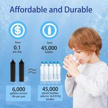 Water Filter Replacement For BB9-2® Black Activated Carbon Filters, Compatible With Berkey® Travel, Large, Royal, Crown Series, Pack Of 2 - Xem 4