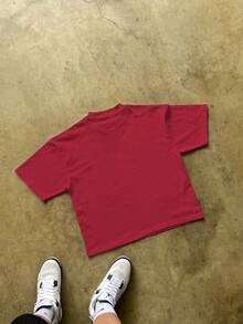 男士休闲印花短袖T恤，春夏款 - 紅色 - 查看 2