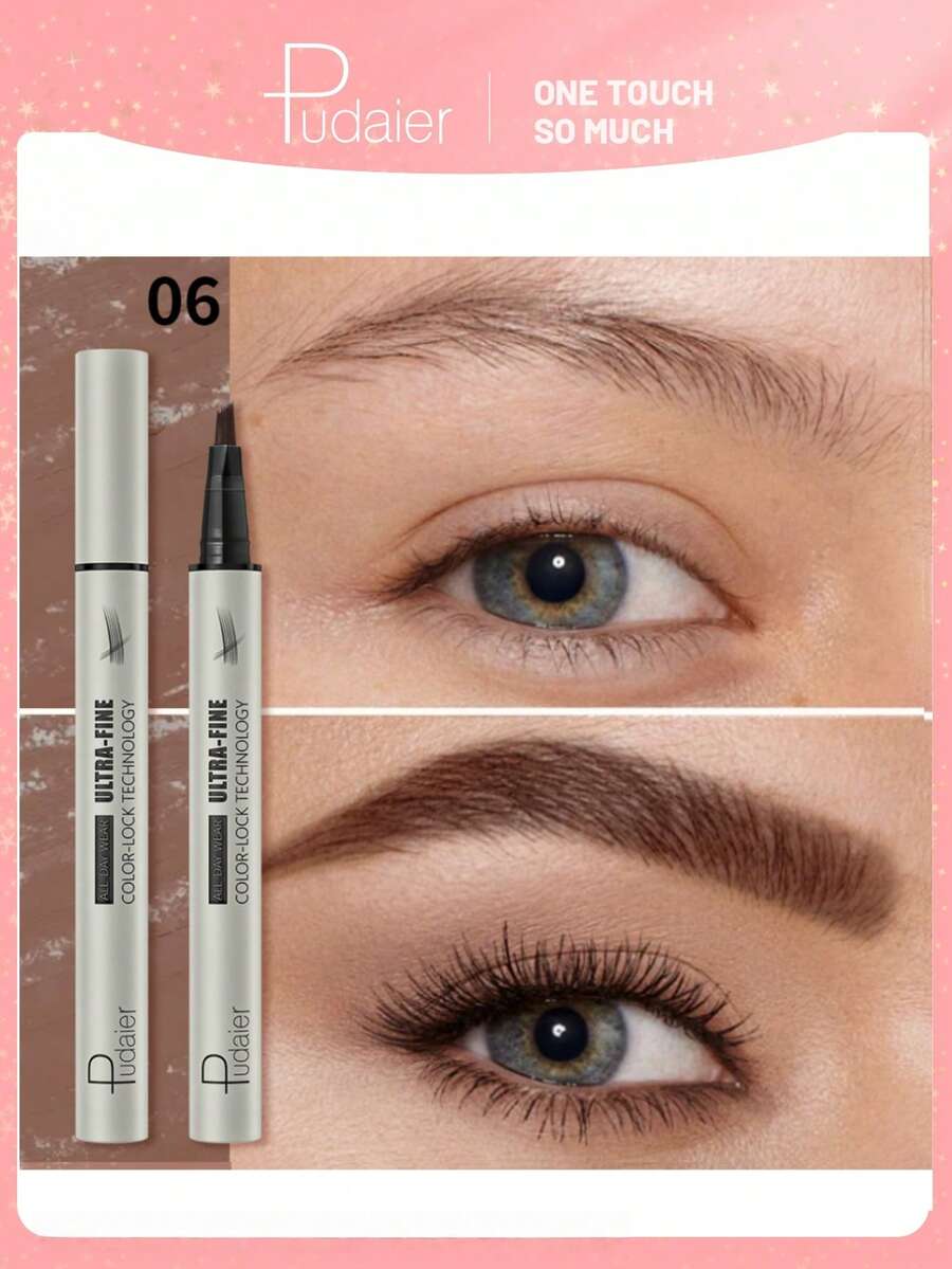 Pudaier 防水眉笔 - 液体眉笔，快速塑形，超细自然妆效，防水防汗，顺滑均匀，新手友好，持久妆容 - 06 - 查看 1