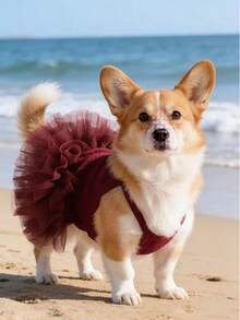 1pc Elegant Ballet Tulle Dress Pet Dog Clothes, Princess Dress Sleeveless Romantic Party Outfit, Suitable For Small Dogs, Cats, Cool Spring/Summer - Pink - View 10