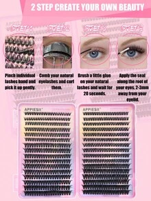 570/640 sợi mi giả mềm mại và cong, độ dày 30D/40D/50D/60D/80D/100D, hỗn hợp 8-16mm, 32 hàng, độ dày 0.07mm, mi giả lông chồn chống thấm nước, nhẹ, hiệu ứng 3D cho kiểu trang điểm từ tự nhiên đến ấn tượng, tiện lợi để sử dụng hàng ngày hoặc trong các dịp đặc biệt. - màu đen - Xem 6