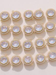 1 Piece/3 Pieces/10 Pieces Fashionable DIY Inlaid Zirconia Sparkling Circular Pendant Exquisite And Versatile Pendant Suitable For Making On Any Jewelry - DIY Round Pendant - View 4