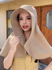 Women's Large Shawl Sun Protection Hat, Beach Hat With Neck Cover, Outdoor UV Protection Bucket Hat, Summer - Multicolor - View 13