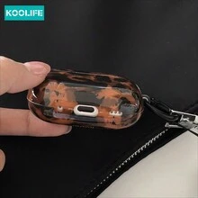 Koolife 1pc Amber Leopard Print Protective Case Compatible With 4th Generation , Soft Shell For 3rd Generation Bluetooth Earphones Pro, 2nd Generation - Amber Leopard Print - View 10