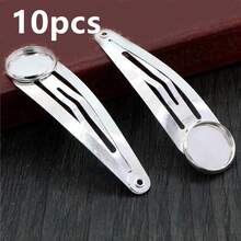 10pcs Copper Material Craft Hairpin Blank Base Tray Bezel Fits 12mm/20mm Round Cabochons Hair Clips Setting DIY Jewelry Making Accessories Findings - Hairpin Cabochon Base Setting - View 18