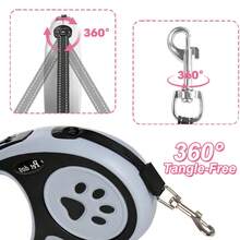 Correa retráctil reflectante duradera para perros de 5M/3M, de alta resistencia con agarre antideslizante, sistema de freno y bloqueo fuerte, gancho giratorio de 360° sin enredos, correa de entrenamiento y paseo para perros pequeños y medianos de hasta 15kg - Multicolor - Ver 4