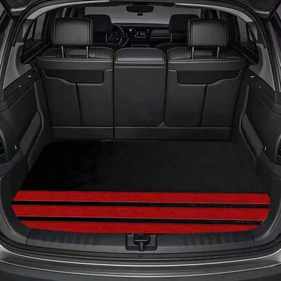 1 tấm thảm lót khoang hành lý chống thấm nước in họa tiết đen đỏ, dùng cho dã ngoại ngoài trời, kích thước универсальный (phù hợp với mọi loại xe), bảo vệ khoang hành lý, thích hợp cho ô tô, xe tải, SUV.