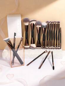 MAANGE 1/17/18pcs Professional Makeup Brush Set, Includes Makeup Brush Set And Square Storage Box, Foundation Brush, Contour Brush, Blush Brush, Powder Brush, Eyeshadow Brush, Concealer Brush, Eyebrow Brush, Convenient For Carrying, Travel Kit - Multicolor - View 5