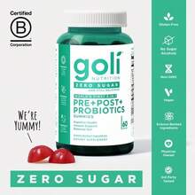 Goli Zero Sugar World's First 3-In-1 Pre, Post, Probiotic Gummies - Gluten Free, Vegan, Non-GMO, & Gelatin-Free.(1pack) - 220G - 查看 6