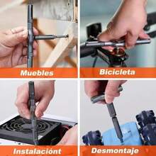 Set Destornillador 24 en 1 Profesional con Carraca Mango en T, Alto Torque Potente, Puntas Magnéticas Intercambiables, Kit Herramientas Reparación Celular, Laptop, PC, Electrónica, Mecánica, Taller, Hogar, DIY, Juego Destornilladores Multifunción Reversible 3 Modos, Diseño Ergonómico Antideslizante Alta Resistencia - Juego de 24 piezas - Ver 3