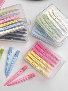 Bộ 100/50/30/20/15/10/5 kẹp tóc kim loại, thích hợp để tạo kiểu, chia tóc, sử dụng trong salon, cắt chân tóc, tỉa tóc, phụ kiện DIY - Kẹp tóc tạo độ phồng chân tóc, kẹp tóc mái vô hình, kẹp tóc mỏ vịt, dùng để tạo kiểu tóc. - Hồng - Xem 9