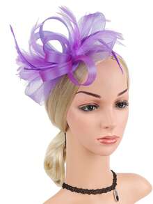 1顶女士花卉茶会帽，时尚迷人头饰发夹，肯塔基德比赛马帽，夏季沙滩装 - A - 查看 14