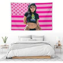 Tara Celebrity And Decorations Stuff American Pink Flags Wall Funny Tapestry Hanging Yummy Merch For Dorm Bedroom Decorative Aesthetic Tapestries - White 1pc - View 5