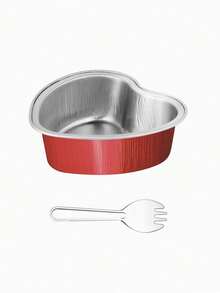 10pcs/25pcs/60pcs Heart Shaped Aluminum Foil Mini Cake Pans - 3.4oz/100ml High Temperature Resistant Baking Molds With Lids - For Wedding, Valentine's Day, Music Festival/Wedding Season,Birthday Party Theme Supplies - View 10