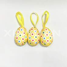 Nouveaux œufs décoratifs de Pâques, œufs enveloppés de mousse, ornements et jouets décoratifs d'œufs de Pâques - Multicolore - Voir 12