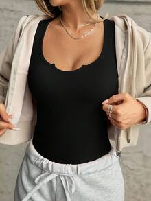 Women's Notch U Neck Long Sleeve Bodysuit – Fitted Solid Color Top For Casual And Night Out Essential Long Sleeve Fitted Top For Women – Versatile Notch Neck Bodysuit For Everyday Wear Women's Solid Color Long Sleeve Bodysuit – Sexy Notch U Neck Fitted Top For Layeringcherry Outfits For Women St Pattys Day Outfit St Pattys Day Summer Outfits Summer Outfits For Women Spring Tops For Women Women Clothes Spring Outfits For Women St Patrick's For Women Summer Tops For Women Vacation Outfits Women Summer Clothes Tshirts For Women Women Tops Tshirts Summer Tops T Shirts Women Workout Tops Women T Shirts Tshirt - màu đen - Xem 3