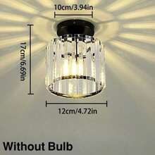 1 đèn âm trần pha lê sang trọng hiện đại, kiểu dáng tròn sáng tạo, sử dụng bóng đèn E27, thích hợp cho phòng ngủ, phòng khách, tiền sảnh, hành lang và tủ quần áo (không bao gồm bóng đèn). - Nhiều màu - Xem 7