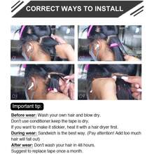 Human Hair Extensions Tape In Extensions Body Wave Glue In Hair Extensions Real Human Hair 18Inch 20PCS/Pack Remy Hair For - Natural Black - View 8