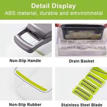 16 In 1 Multifunctional Vegetable Chopper Fruit Slicer Peeler Food Cutter Kitchen Tool - Grey - View 7