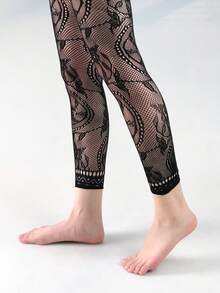 Belley Ultra-Fine Woven Fabric With Jacquard Pattern, Fashionable And Sexy Women's Style, Three Pieces Set / Complete Outfit. - Black - View 6