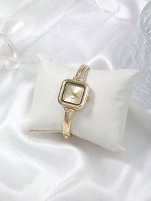 2026 New Minimalist Fashionable Gold Watch, Luxury Women's Watch, Girls' Bracelet Watch, Square Small Dial, Elegant Women's Gift - Gold - View 3
