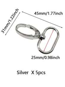 Set de 5 piezas de mosquetón de metal de 16/20/25/32/38mm para collar, correa, cinturón, llavero, bolso y otros accesorios DIY - Multicolor - Ver 13