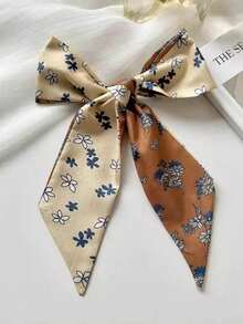 4条装女士多色法式蝴蝶结发带，复古百搭长款丝带发箍，适合日常佩戴，假日必备发饰，夏季沙滩发带 - 彩色 - 查看 5