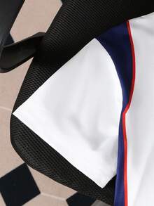 最酷的青少年男孩 Six Seven T 恤套装，休闲美式学院风 Six Seven 字母印花圆领插肩短袖 T 恤搭配 Six Seven 短裤套装，休闲户外运动服，2 件套，春夏款 - 白色 - 查看 6