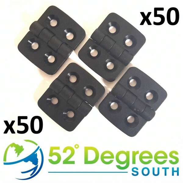 50 X Nylon Black Plastic Hinge 40x30mm DIY Door Butt Hinges FREE UK Shipping