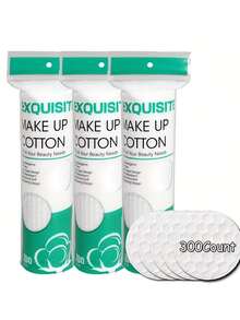 300/100pcs Natural Makeup Remover Pads, Soft Texture, Low Allergy Wipes, 100pcs/Pack, 3-Layer Structure, Gentle Skincare, Non-Shedding, Suitable For Face, Eyes, Nail Polish Removal, Travel & Daily Use, Great Gift (Random Packaging) - Multicolor - View 10