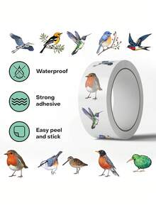 500pcs/Roll Cartoon Bird Stickers, Animal Stickers, Bird Toys, Bird Gifts, Cartoon Stickers, Cute Stickers, Aesthetic Stickers, Suitable For Water Bottles, Computers, Laptops, Phones, Luggage, Notebooks, Refrigerators, Etc. - A - View 5