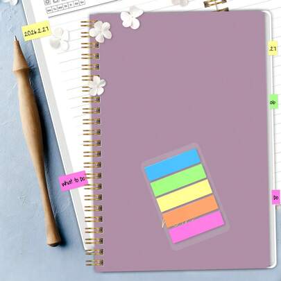 140 pages Cahier à spirale avec grille pointillée et notes adhésives colorées, format A5 (15,24 cm x 20,32 cm), idéal pour la journalisation, la prise de notes, l'écriture, les fournitures de bureau, les cadeaux pour les femmes, les enseignants et les mères
