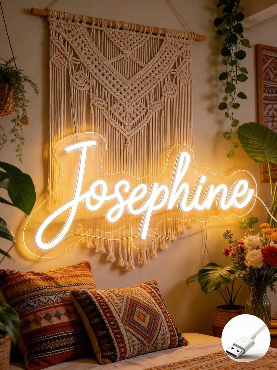 Enseigne au néon personnalisée, enseigne au néon, enseigne au néon avec nom, cadeaux personnalisés pour lui et elle, enseigne au néon à LED, décoration murale, enseigne personnalisée, décoration de la maison, mariage, fournitures de fête, décorations de fête, salon - Multicolore - Voir 1