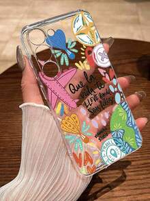 Map & Airplane Painted Perforated Transparent Minimalist Fashionable Anti-Drop Phone Case Compatible With IPhone 17/17Pro/17ProMax, 16/11/16Pro/16Plus/16ProMax/16e, 15ProMax, 13/14/12/XS/XR/7G/8P, Galaxy S25/S25Plus/S25 Ultra, A16/A36/A26/A56, 11/12Pro/12/12X/13Pro/14Pro/15Pro/X3pro, 10/9/Note9/12c/Note11Pro/Note8Pro/9C/9A - Multicolor - View 5