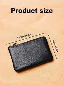 Customized Minimalist Leather Zipper Coin Purse, Women's Mini Wallet, Card Holder, Fashionable Portable Key & Coin Pouch, Customized Christmas Gift, Customized Gift - Multicolor - View 5