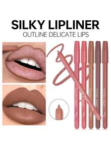 Pudaier 6pcs Lip Liner Pencils + 1pc Lip Gloss Set, Waterproof Long-Lasting Makeup, Moisturizing Non-Smudge, Suitable For Lip Contouring, Fits All Skin Tones, Ideal Gift For Holidays & Valentine's Day - 02SET+08 - View 4