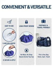 1/2个可重复使用布质冷敷冰袋，夏季降温及日常使用水袋，防漏面料，宽口设计，易于灌水，多功能，舒适贴身 - 多色 - 查看 5